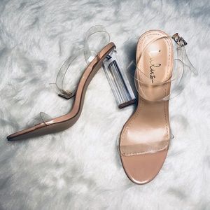 Lulu's, Clear to See Lucite Heels NEVER WORN